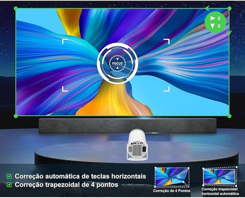Mini Projector with WiFi and Bluetooth, 4K Supported Native 1080P FHD Portable Projector with Android 11, 180° Rotatable and Aut Level Correction Outdoor Projector for Laptop  Smartphone TV Stick