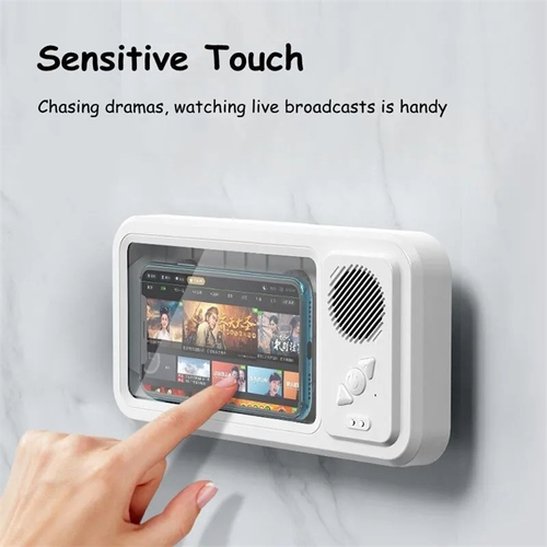 Bathroom Waterproof Phone Case with Bluetooth Speaker  Touch-Screen Phone Stand for Watching