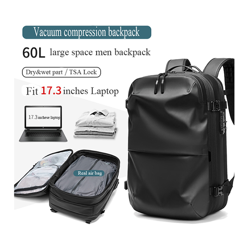 New Mens MultiFunctional Backpack  Waterproof Large Capacity for Business Trips  Travel, with Vacuum Compression, Fits Laptops
