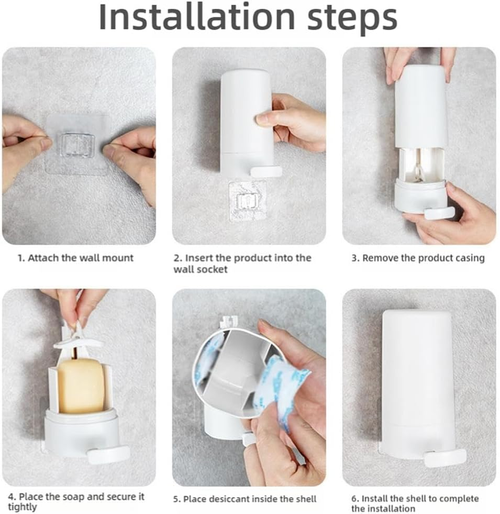 Soap Grinder for Bar Soap, Waterproof No Drilling Wall-Mounted Bar Soap Dispenser, Leakproof Bar Soap Grinder for Hand Washing, Keep Soap Rack Clean, Dry