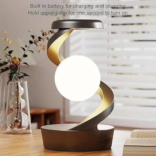 Muiltifunctional Rotatory Floating Lamp, Table Lamp Desk Lamp with Wireless Charging, Phone Charger, Bedside Lamp Nightstand Lamp with Changeable Colorful Night Lights Atmosphere Lights, Home Decor Lights, Party Decor Lights