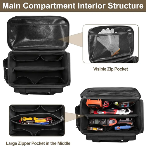 Custom Professional Tear Resistant Nylon Waterproof Electrician Tool Bag Portable Hardware Tool Storage Bag for Electricians
