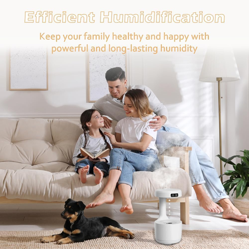 Anti-gravity Humidifier Desktop Mute Clock DisplaySuspended Water Drop Back Flow Creative Aromatherapy Machine Timer and Automatic Off Safety Switch
