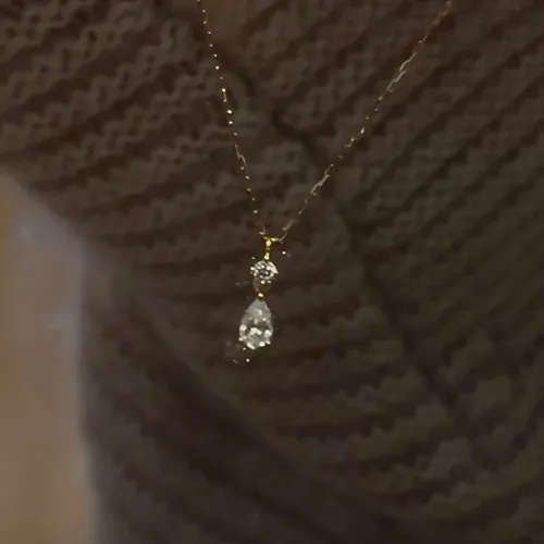 2025 New Minimalist Waterdrop Zircon Necklace | Sparkling Luxury Dainty Chain | Trendy Hypoallergenic Collarbone Jewelry delivery in 3 days 869 sales