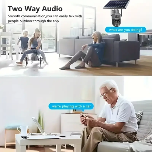 4G LTE Cellular Security Camera Solar with SIM Card,8MP clarity full HD, Pan Tilt 360°View Spotlight,Night color Vision,2 Way Talk,PIR Motion Sensor,No WiFi,