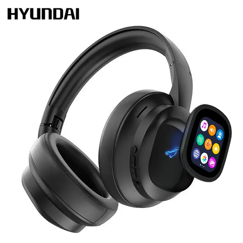 HYUNDAI X1 Pro Wireless Bluetooth 6.0 Headphones with Detachable Full Color LCD Touch Screen, Support Customizable Screen Wallpaper, Audio Headset for Music & Phone Calls