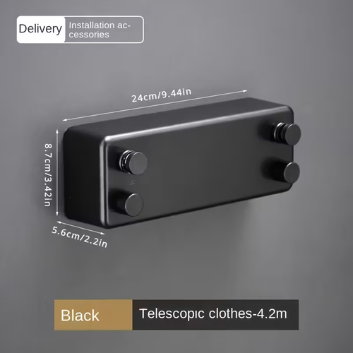 AteEco Gold Clothesline Retractable Dryer Indoor Steel Wire Double Row Clothesline Holder Hanger Clothes Drying Storage