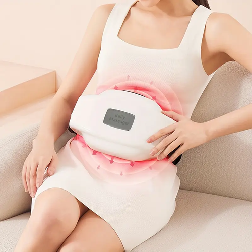 Electric Abdominal Massager, a Device for Belly Massage, with Hot Stone Therapy for Abdominal Kneading, Rechargeable And Portable, Perfect for Relieving Discomfort in The Stomach, an Essential for Working Women, a Great Health Gift for Family And Friends.