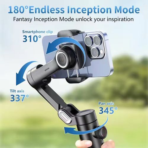 AOCHUAN Smart XE Smartphone Gimbal Stabilizer - Foldable 3-axis gimbal with focus wheel for iPhone Samsung & Android - Increase your TikTok, YouTube and Vlogging Content