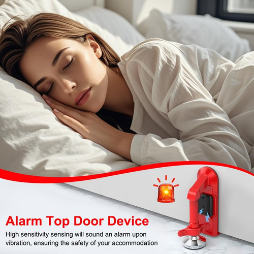 Portable Alarm Door Stopper for Bottom of Door, 2025 New Door Stop Alarm Wedge, Safety Door Stopper Security for Travel,Home,Apartment House (C)