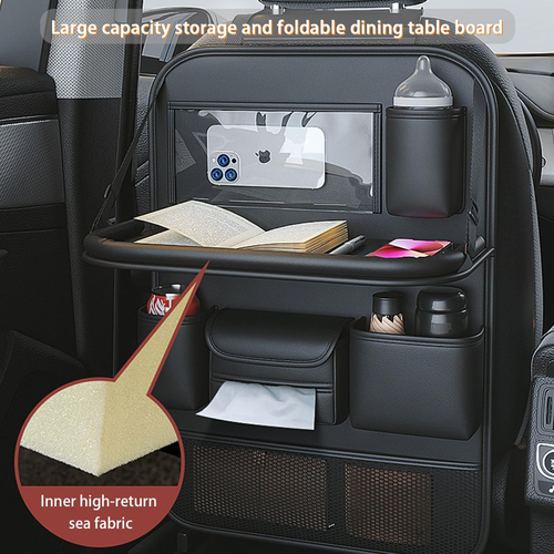 Popular Items Car Seat Back Pocket, Rear Seat Storage, Stain Proof, Car Storage Pocket, Seat Back Pocket, Premium Waterproof PU Leather Car Seat Back Organizer（Black3）