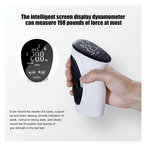 Hand Grip Strength Dynamometer, Electronic Hand Dynamometer Grip Distance Accurate Measurement LED Display for Fitness