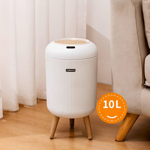 Smart Sensor Trash Can with Lid – Stylish High-End Elevated Waterproof Bin for Living Room & Bedroom