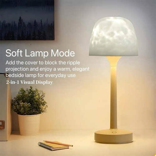 Rippleglow Dual-Mode Ambient Lamp, 16 Color Led Water Ripple Projection Lamp, Rippleglow Ambient Table Lamps, Immersive Ripple Projection Lamps for Bedroom, Party (16 Color+ Remote Control Switch)