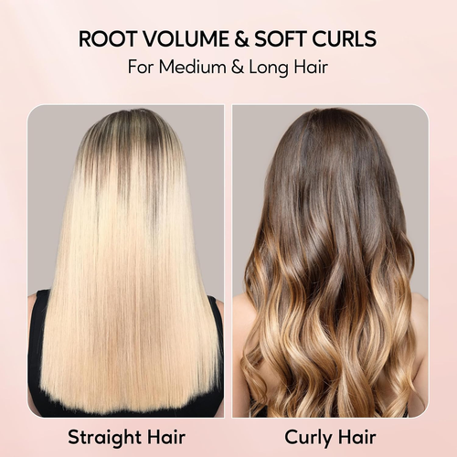 Terviiix Thermal Brush Get Voluminous Style, Quick Heating Hot Brush, Ceramic Tourmaline Ionic Heated Curling Iron, Digital Display 9 Temperatures Curling...