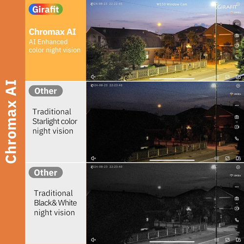 3MP 2K Window Camera,2.4GHz & 5GHz WiFi Indoor Cameras for Home Security with ChroMax Al Color Night Vision,Person & Motion Detection,24 7 Recording,Easy & Quick Install