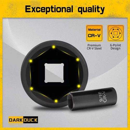 YSJOYTOOL 3-8 Drive Impact Socket Set, 50-Piece Standard SAE (5-16 to 3-4 inch) and Metric (8-22mm) Size, 6 Point, Cr-V, 3-8-Inch Ratchet Handle,...