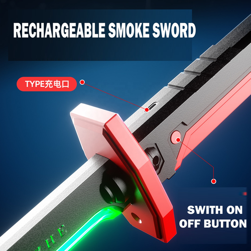 KK 80cm Cyberpunk Warrior Blade Spark Wanderer Lightsaber (for Boys) - Laser Sword with Light-Up Technology & Flint Spray