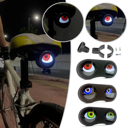 Smart Bike Tail Light Devil Eyes Bicycle Rear Light Waterproof Bike Motorcycle Acc Led For Night Riding With Type C Recharg P0O0