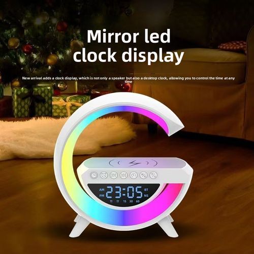 Led Colorido Acordar Sunrise Luz Música Rádio bluetooth Speaker Table Desk Despertador Digital com Carregamento Sem Fio Do Telefone