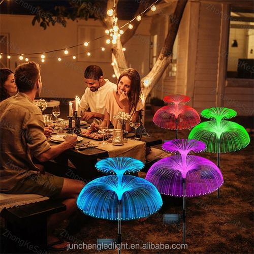 Luz de Jardim Solar em Forma de Água-Viva com Duas Cabeças, Iluminação Única em Camadas Duplas para Área Ampla, Usada para Iluminação Decorativa de Jardim