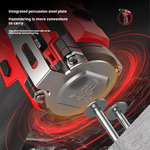 Brushless pequeno aço arma mão broca elétrica broca martelo elétrico doméstico broca recarregável lítio chave fenda elétrica