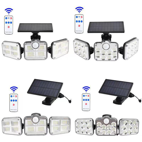 Solar ao ar livre 3 Cabeça Led SMD 138 Luz Inteligente Solar Jardim Luzes Ip65 Impermeável Solar Lâmpada De Parede