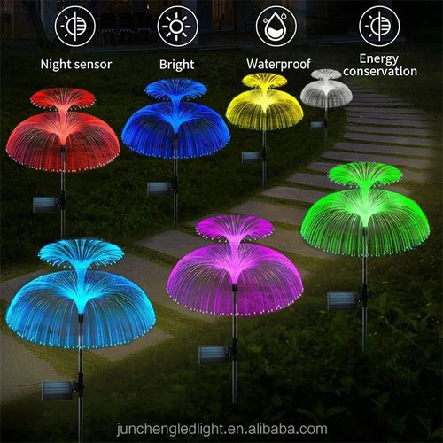 Luz de Jardim Solar em Forma de Água-Viva com Duas Cabeças, Iluminação Única em Camadas Duplas para Área Ampla, Usada para Iluminação Decorativa de Jardim