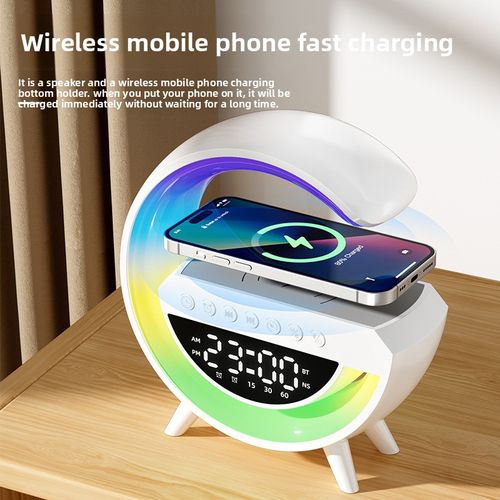 Led Colorido Acordar Sunrise Luz Música Rádio bluetooth Speaker Table Desk Despertador Digital com Carregamento Sem Fio Do Telefone