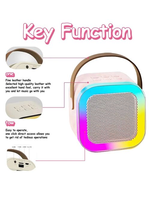 Mini microfone portátil áudio integrado casa família cantando karaoke máquina sem fio BT Outdoor Speaker