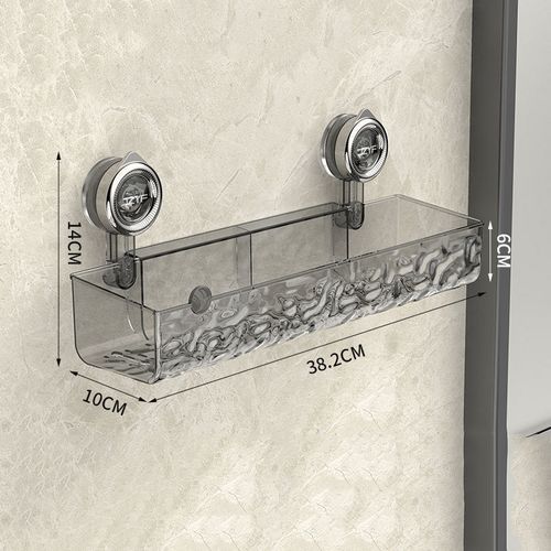 Prateleira de canto de bambu para banheiro montada na parede