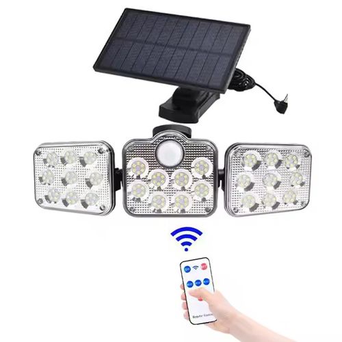 Solar ao ar livre 3 Cabeça Led SMD 138 Luz Inteligente Solar Jardim Luzes Ip65 Impermeável Solar Lâmpada De Parede
