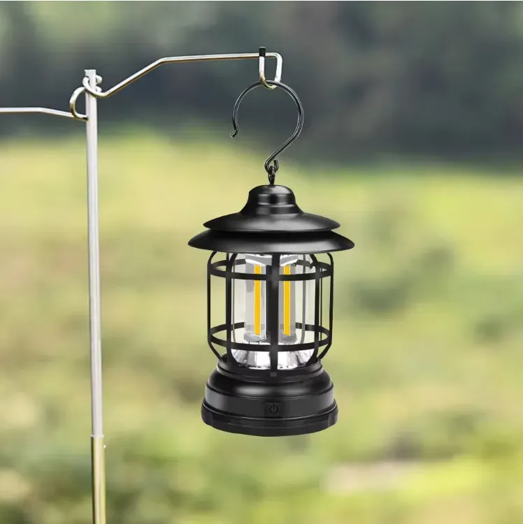 Retro camping lamp, battery-powered tent lamp, portable waterproof tent lamp, hiking tent