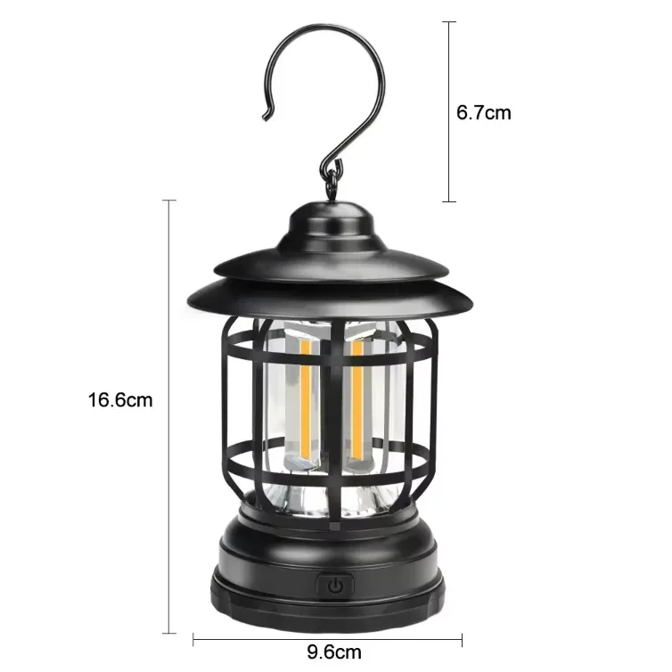 Retro camping lamp, battery-powered tent lamp, portable waterproof tent lamp, hiking tent