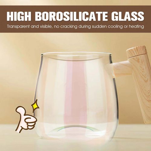 400ML Portable Electric Self-Stirring Glass Mug High Speed Automatic Mixing for Coffee Milk Protein Powder Waterproof