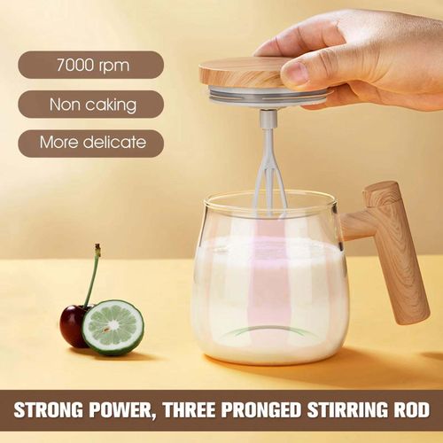 400ML Portable Electric Self-Stirring Glass Mug High Speed Automatic Mixing for Coffee Milk Protein Powder Waterproof