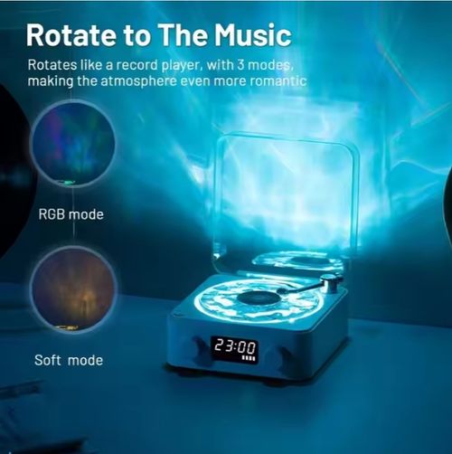 Retro Bluetooth speaker, time display, 120-color ambient light