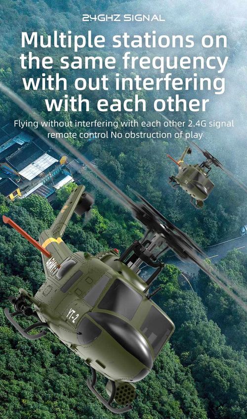 YU XIANG F07 UH-1 Huey 2.4G 6CH 1-34 Scale RC Military Helicopter Flybarless Helicopter Model Easy to Fly