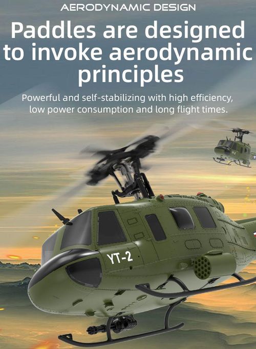 YU XIANG F07 UH-1 Huey 2.4G 6CH 1-34 Scale RC Military Helicopter Flybarless Helicopter Model Easy to Fly