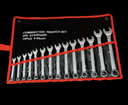 factory price 14pcs 8-24mm combination wrench spanners set full polised carbon steelCRV matt finish
