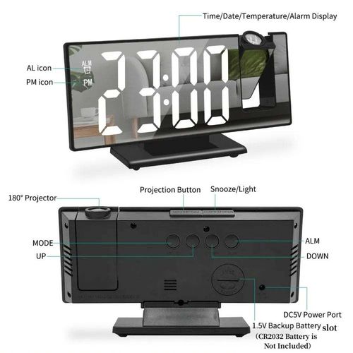 180° Arm Projection Alarm Clock