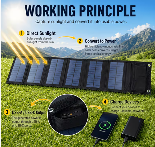 Fold Solar Charger  Power Bank