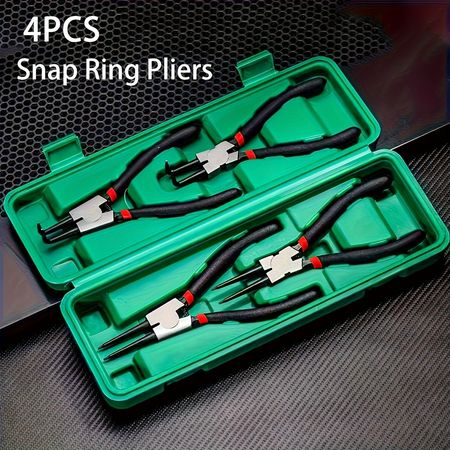 4PCS Snap Ring Pliers Set--7 Internal & External Circlip Pliers Kit