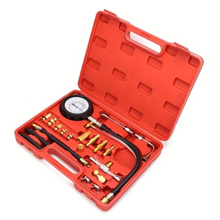 0-140PSI Fuel Pressure Tester Kit | Diagnostic Gauge for Gasoline Cars & Motorcycles