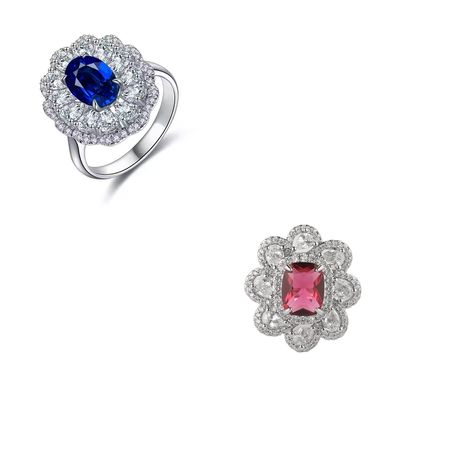 Red sapphire three-piece set: exquisite ring, necklace, earrings jewelry set
