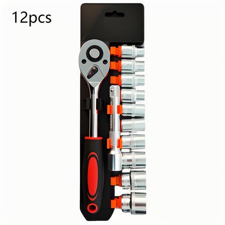 12-Piece 1-2 Ratchet Socket Set for Quick and Efficient Repairs