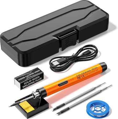 Cordless USB Rechargeable Soldering Iron – 3-Speed Adjustable Temperature