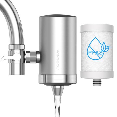 Stainless Steel Faucet Water Filter – 360° Rotating Tap Purifier