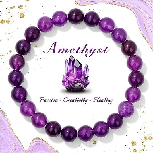 Healing Crystal Bracelet for Women & Men – 8mm Natural Stone Beads