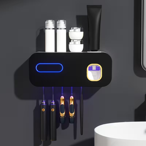 1 Smart Toothbrush Holder with Automatic Toothpaste Dispenser